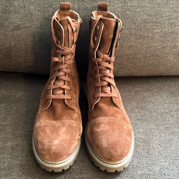 NEW ZODIAC Women's Bruna Bootie ~ Combat Boot ~ Leather Upper Size 9.5 Cognac - Picture 4 of 12